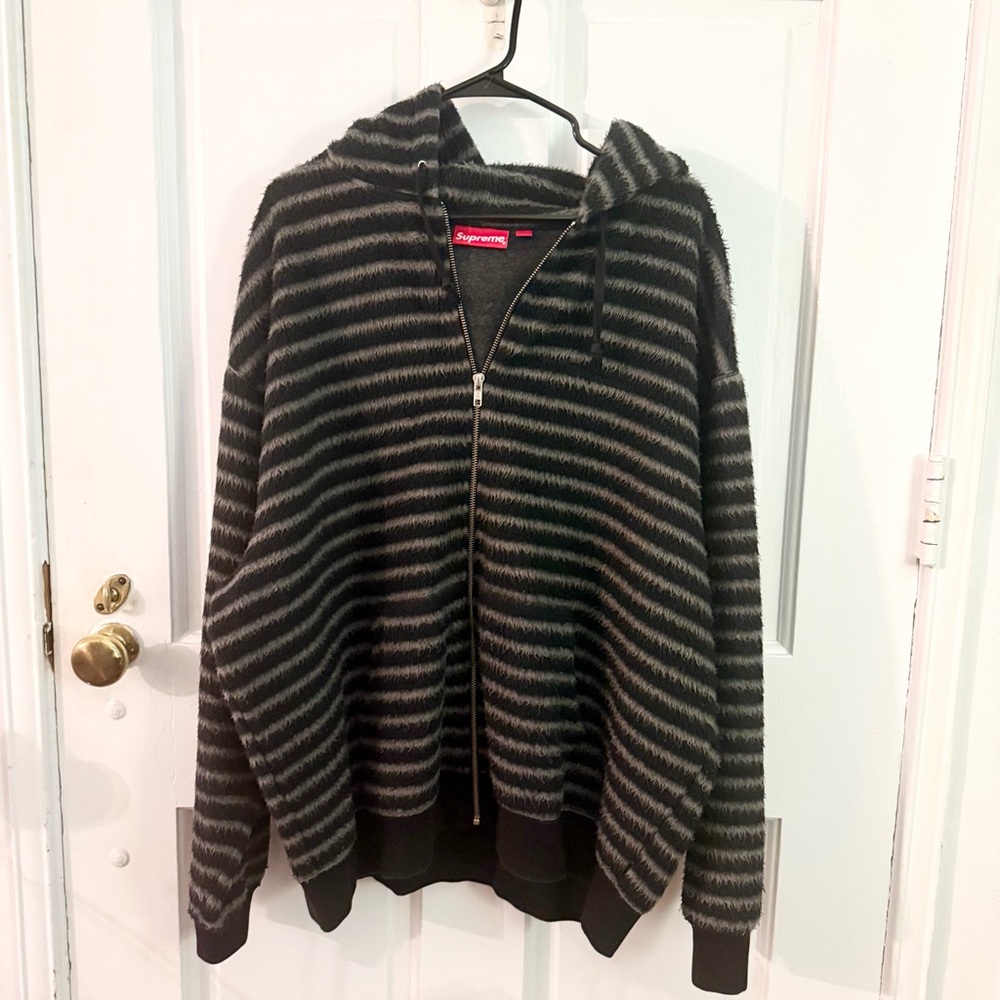 Supreme Brushed Zip Up Hooded Sweatshirt